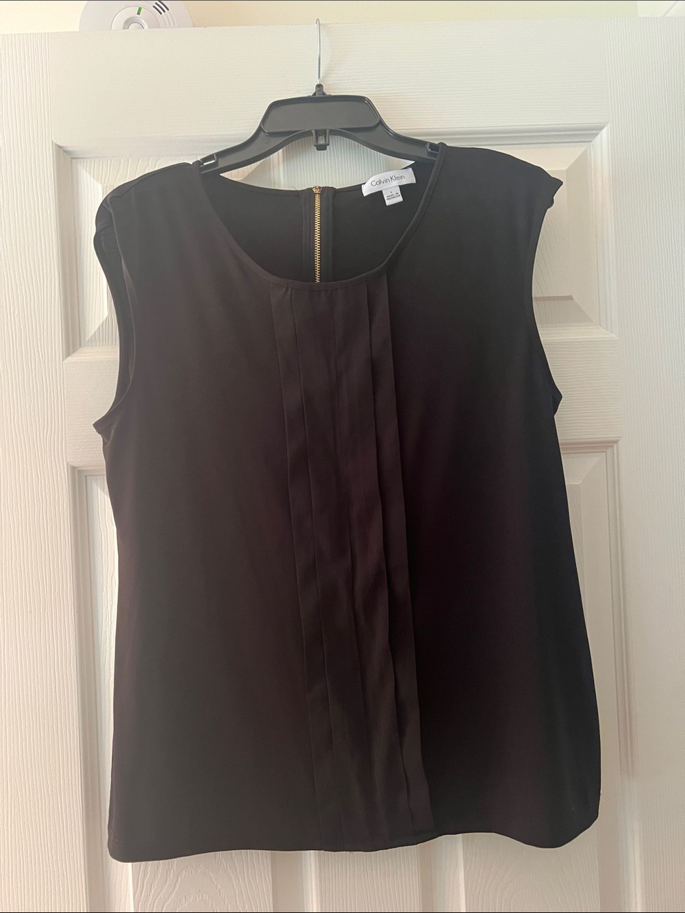 Calvin Klein Black Pleated Sleeveless Camisole